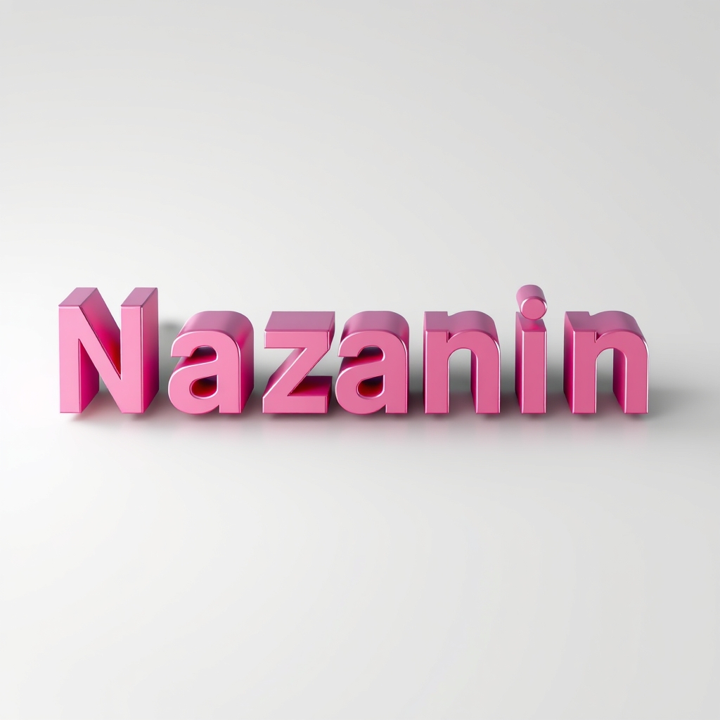 اسم نازنین به صورت سه بعدی و مکعبی5