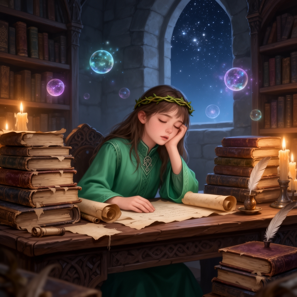 یک دختر که از درس خوندن خسته شده1