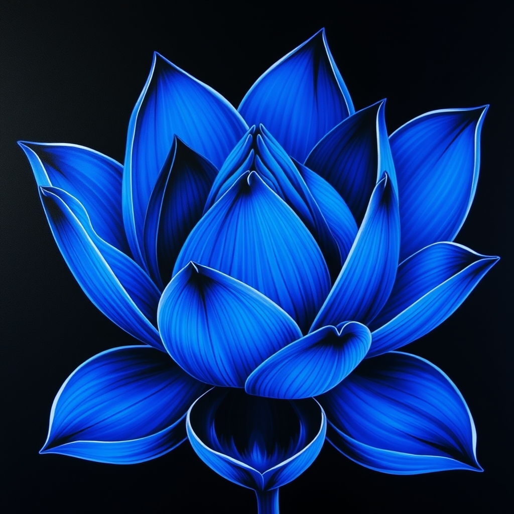 یه گل نیلوفر ابی به رنگ آبی و مشکی2