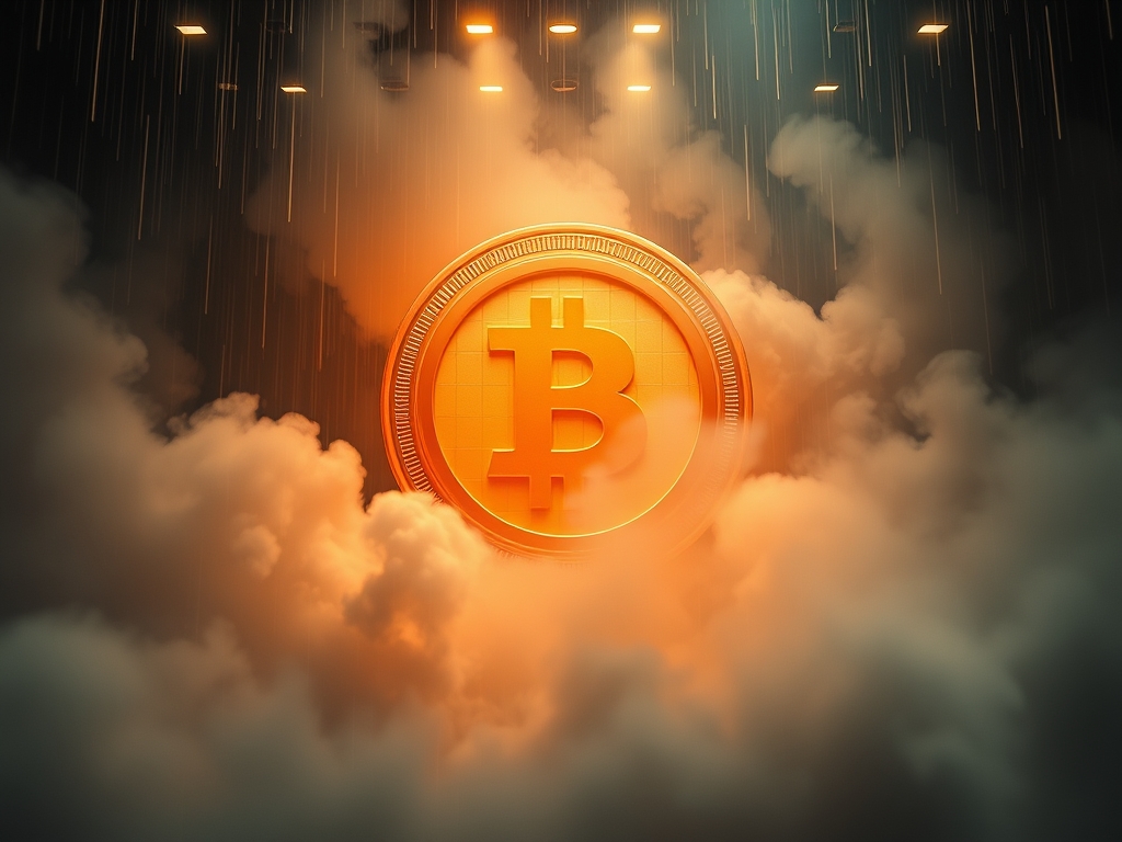 بنر تبلیغاتی برای ارز دیجیتال جدیدی به نام El coin  ، طراحی خلاقانه و لاکچری در فضایی مدرن و وهم آلود با دود و مه و باران و آتش که حس اعتماد و ثروت را به مخاطب منتقل کند2