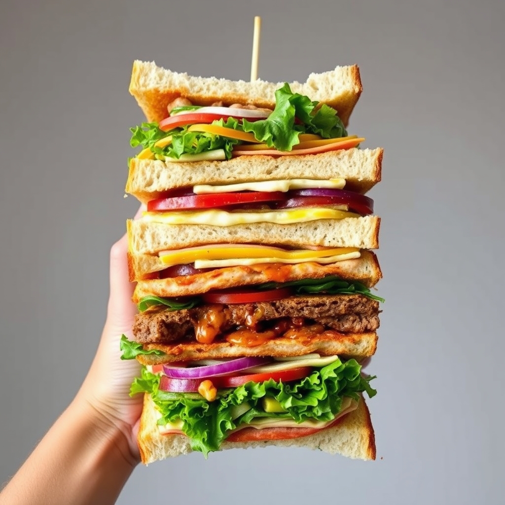 یک ساندویج خیلی بزرگ که یک نفر دارد می خوره 10