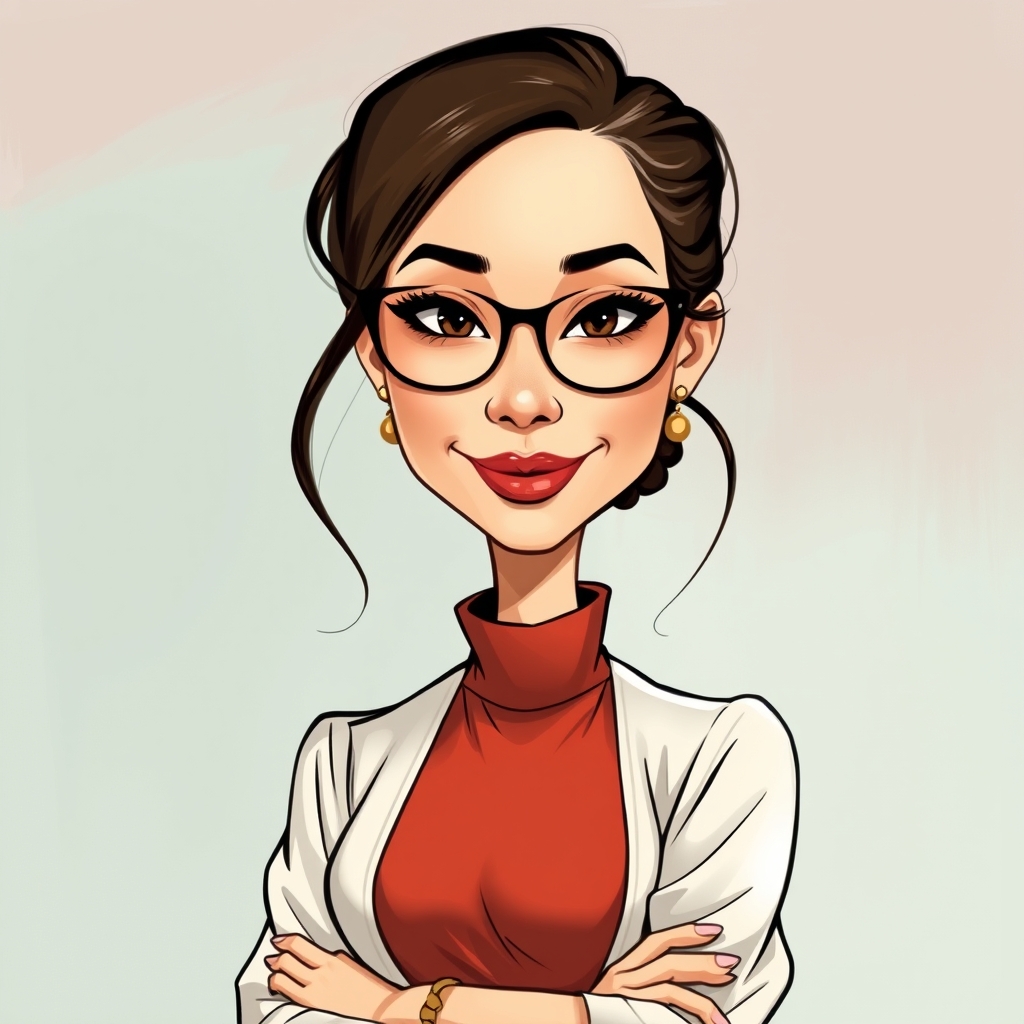 کاریکاتور یک معلم زیبا با مقنعه5