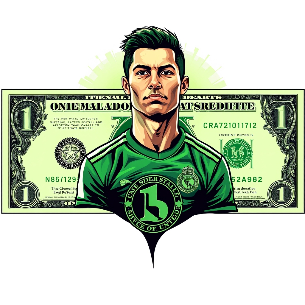 عکس رونالدو روی دلار آمریکا 
2