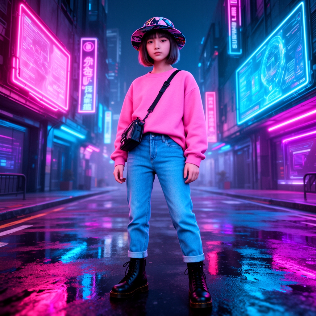 یک دختر با سویشرت صورتی👚  و شلوار لی آبی پر رنگ 👖کلاه 👒 و کفش ها ی 👢 به همین شکل ک کیف 👛، مو های کوتاه تا گردن چهره ی زیبا 
۱۵ ساله 14