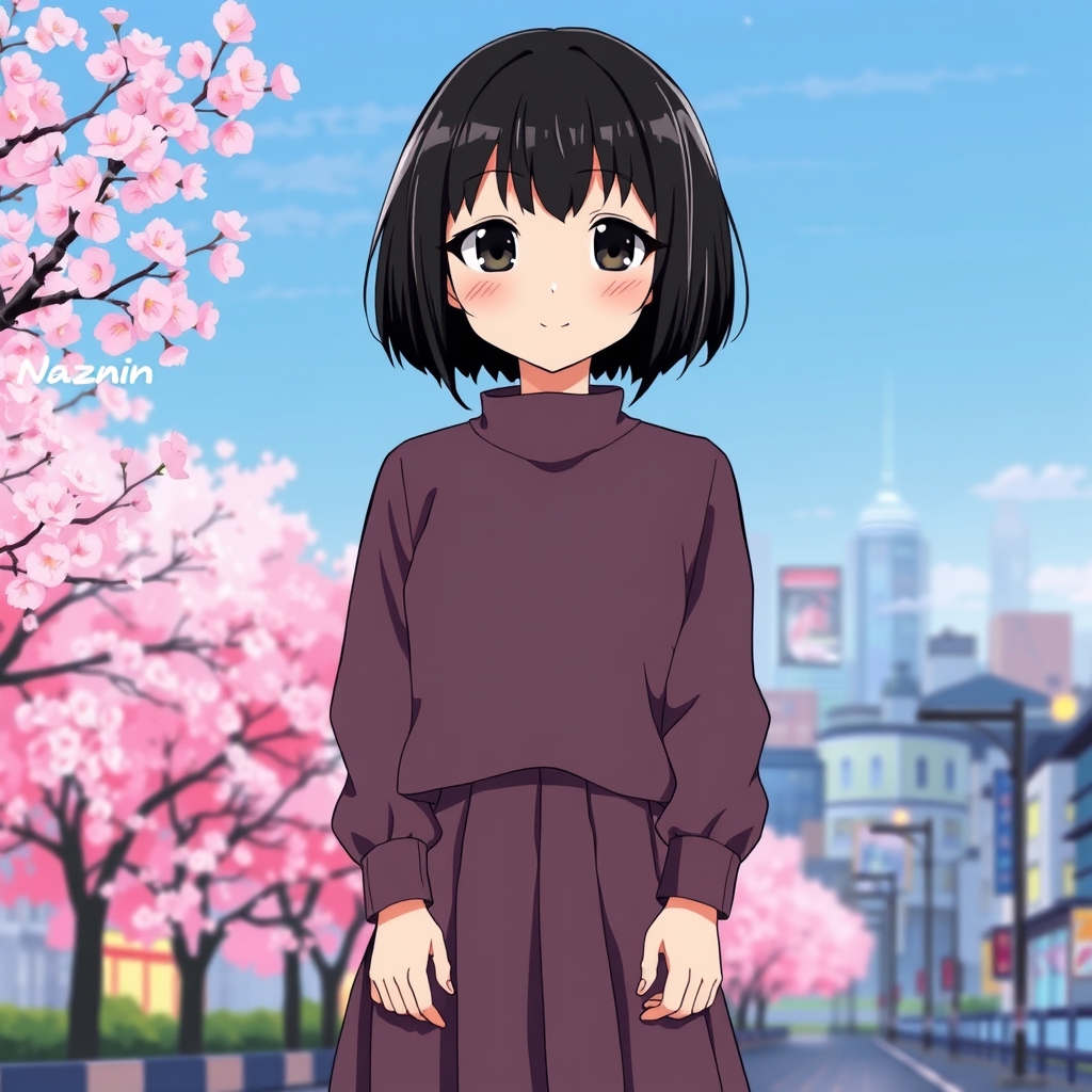 کاراکتر اسم نازنین باموی کوتاه مشکی چشم مشکی15