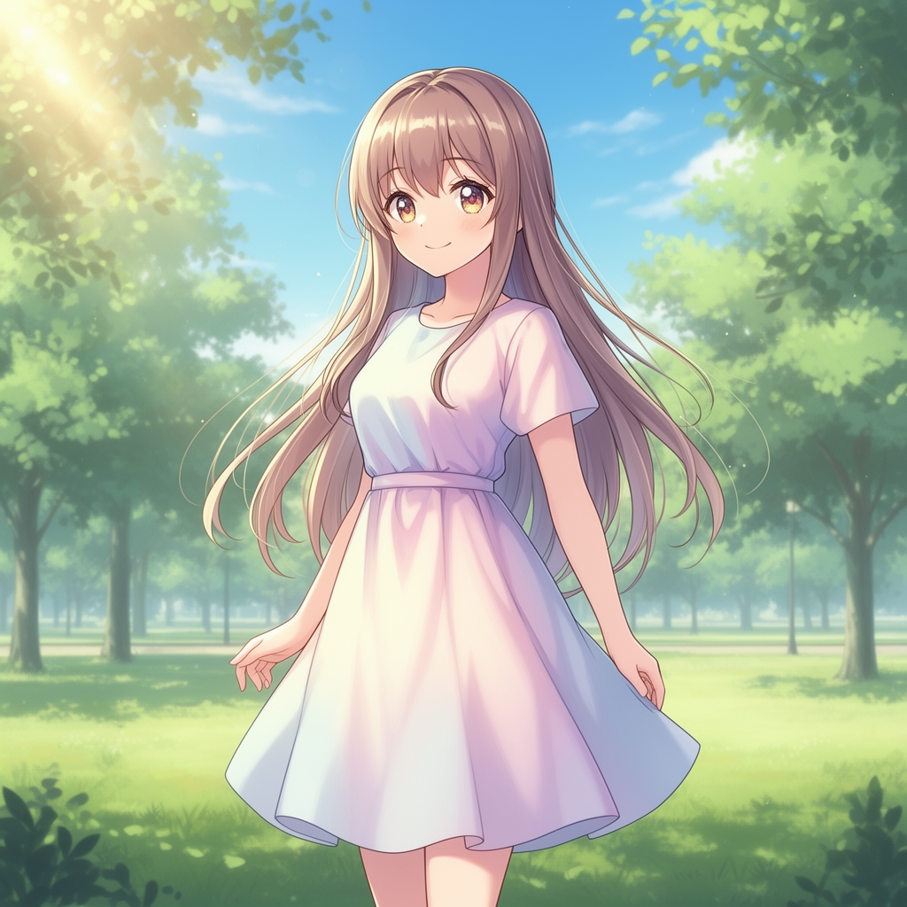 یک نقاشی از یک انیمه دختر زیبا و کیوت 3