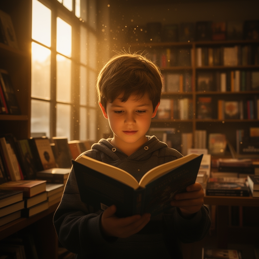 یک پسر درکتابفروشی دارد کتاب میخواند5