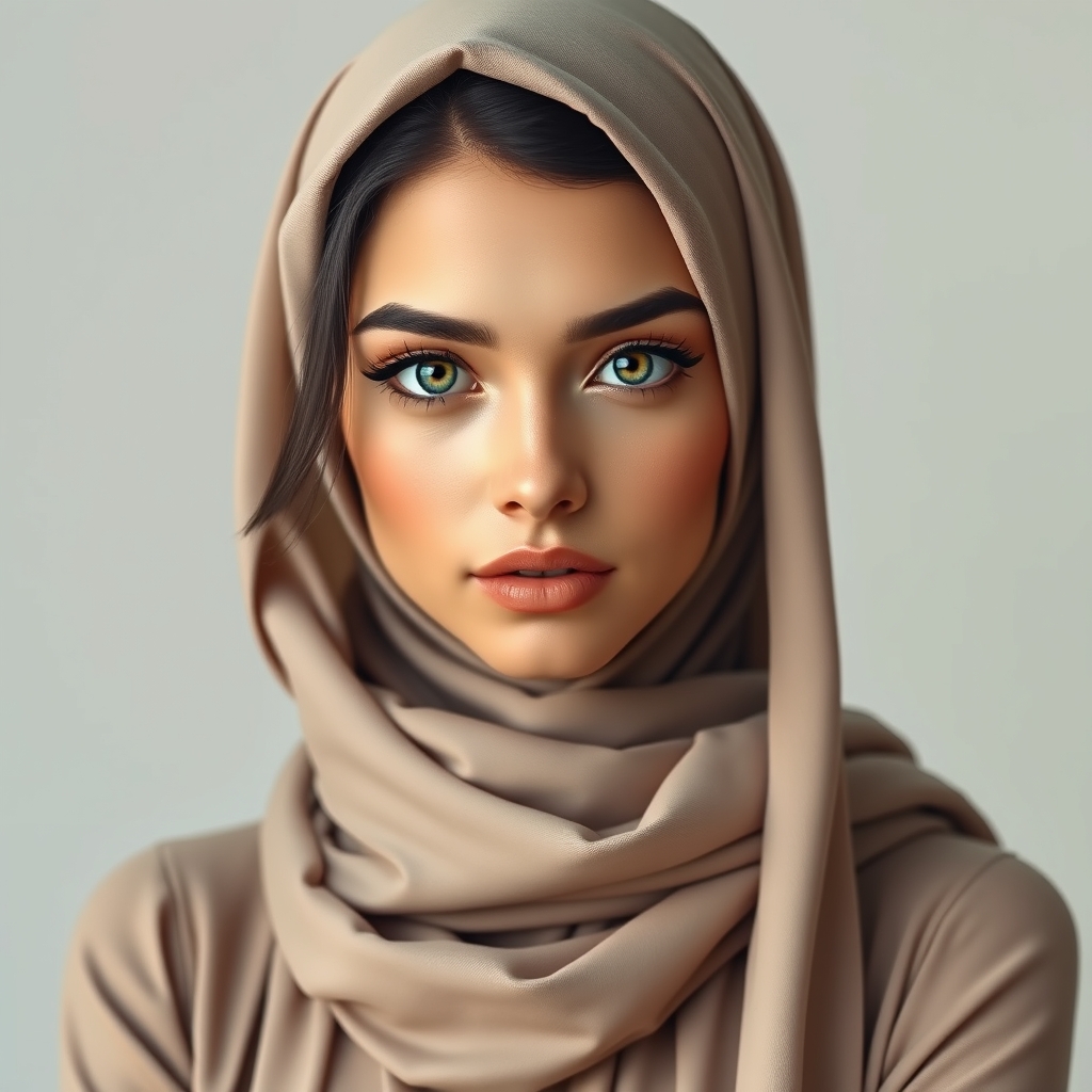 دختر خیلی خوشگل با حجاب با چشم رنگی ومژه های زیبا و بلند 
15