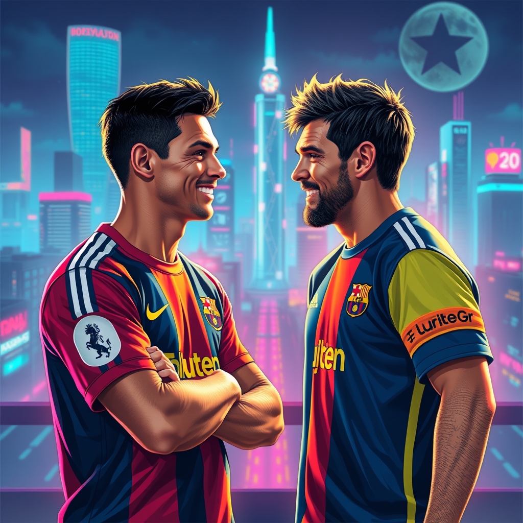 عکس رونالدو و مسی که با هم صحبت می کنتد4