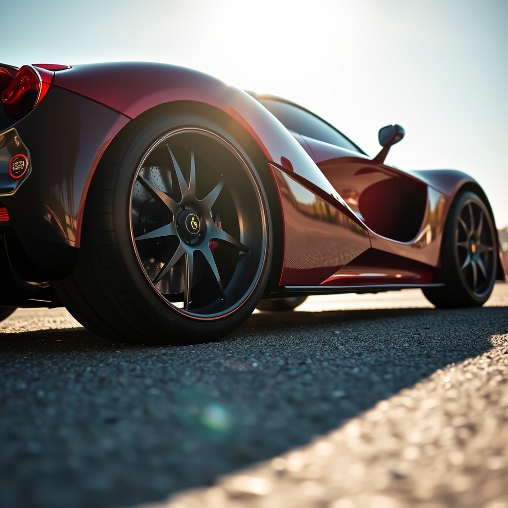 ماشین فراری لافراری با ۴ چرخ و لاستیک های بزرگ 1