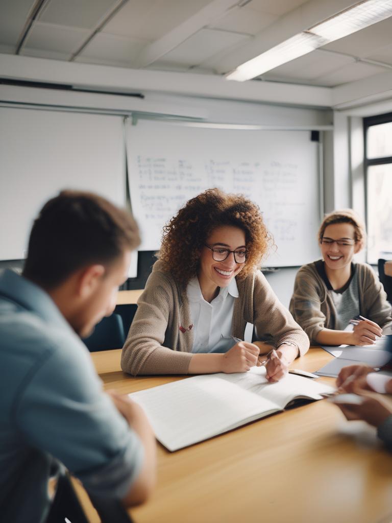 من در یک دانشگاه که دانشجویان پسر و دختر دارد و در یک کلاس درس هستم که در آن دانشجویان به استاد با لبخند نگاه می کنند و تعدادی هم در حال نوشتن هستند و استاد در حال نوشتن جمله sells learning است23