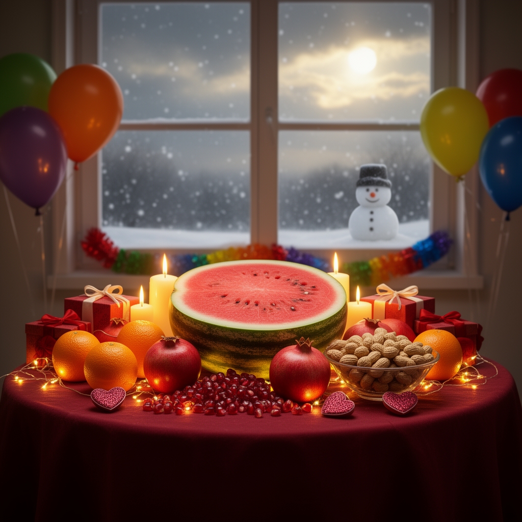 شب یلده❤🍉🍉🥜🍊🍎🎁🎀🎈♥️❄☃️⛄🌈🌨💝💝💝💝💝💖🌞🌞🌞5