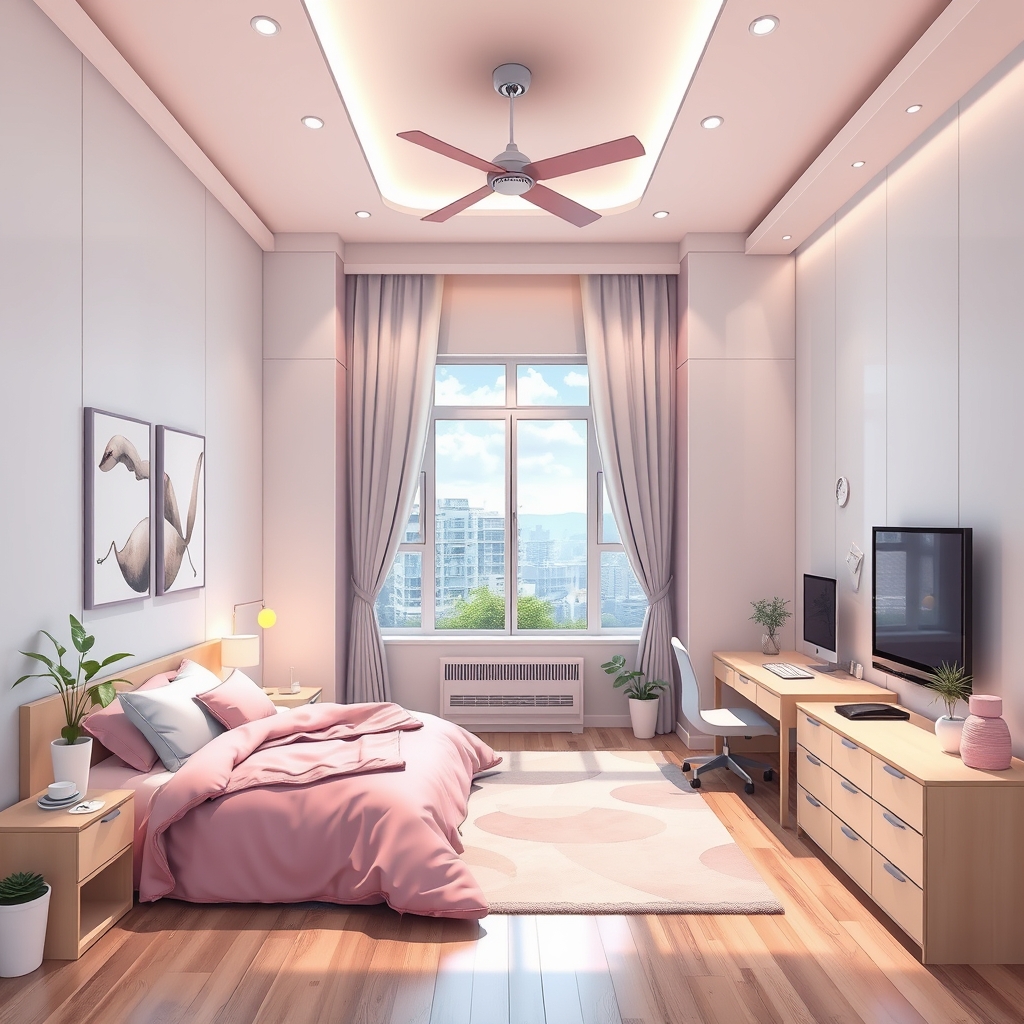 تصویر یک اتاق دخترانه بزرگ و نوین و زیبا
4