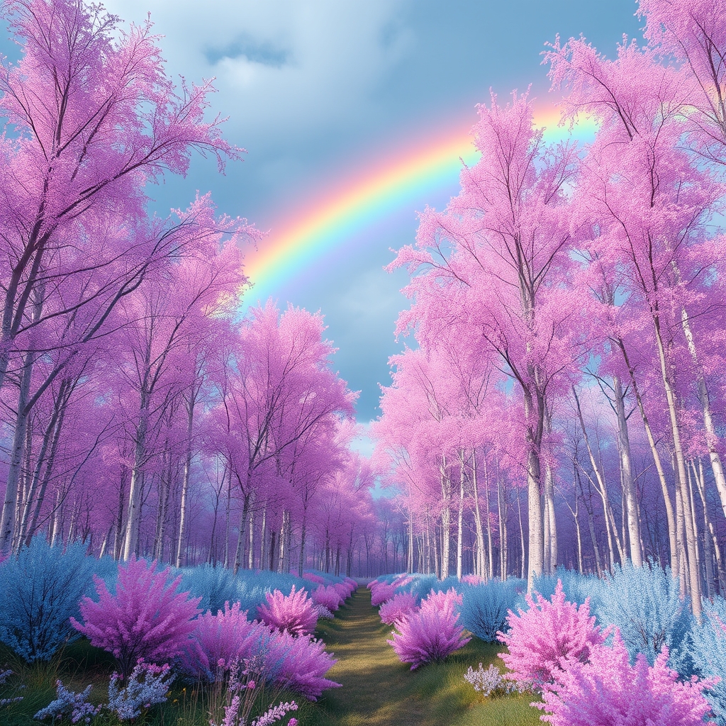 یه جنگل خیلی زیبا با درختای آب نباتی صورتی آبی رنگ و وارنگ رنگین کمون 🌈🌈🌈🌈🎂🎂🎂🎁🎊❤❤❤❤🩷🩷💚💚💜💖💝🍭22