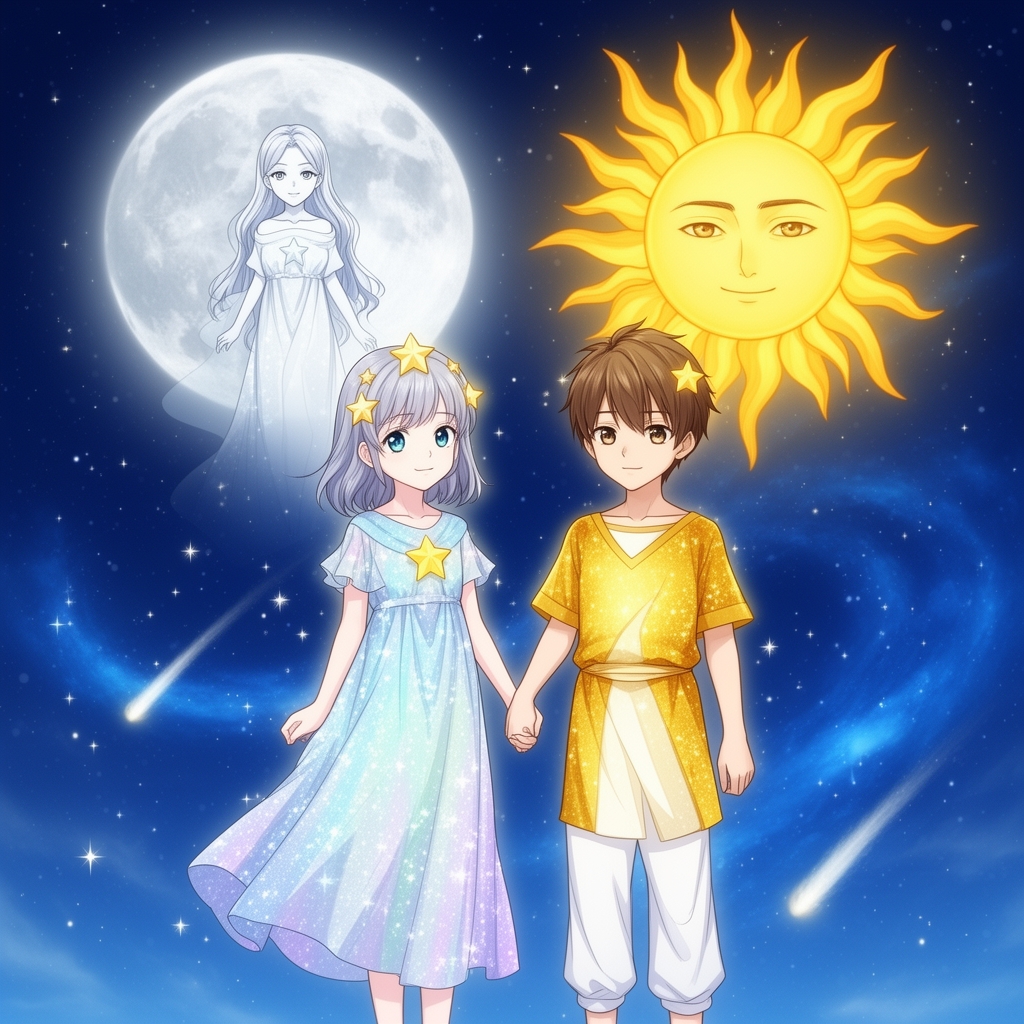 اگر دوتا ستاره دختر و پسر بودند و مامانشون ماه و باباشون خورشید2
