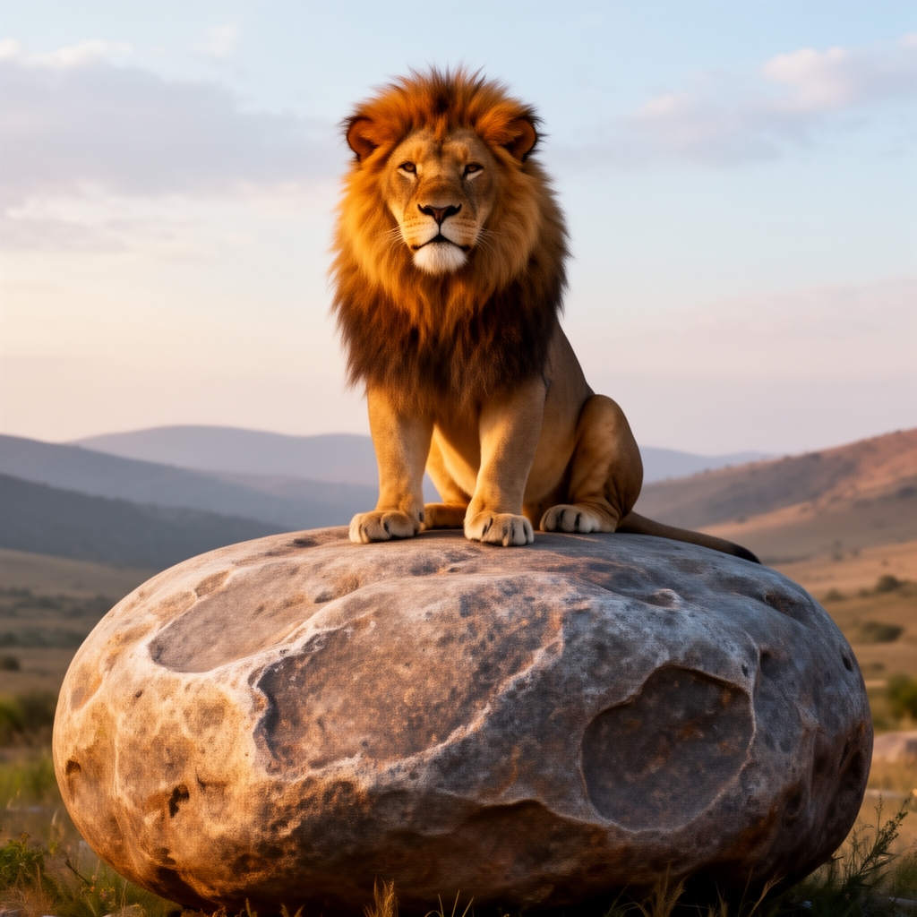 یک شیر زیبا ی ایرانی که روی یک تخته سنگ بزرگ و زیبا نشسته است5