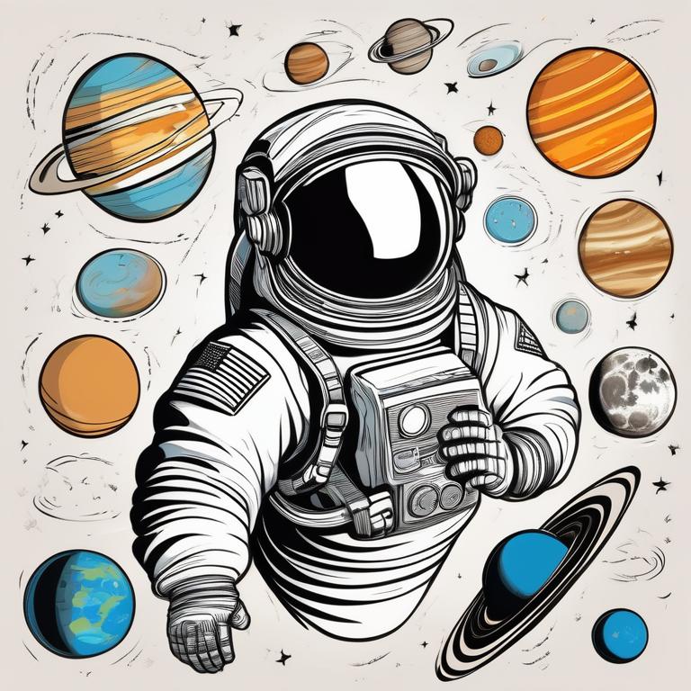 فضا نورد در حال تماشای منظومه شمسی 3