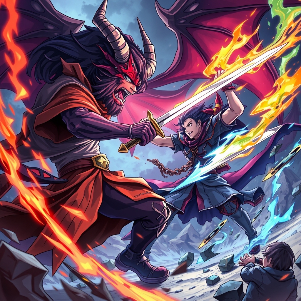 انیمه شیطان کش
در جنگ و بریدن سر شیطان
23