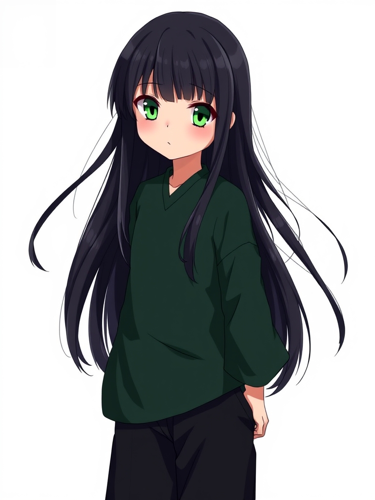 دختری با موهای سیاه چشمای سبز تیشرت سبز تیره باشلواررسیاه16