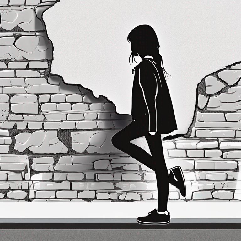 دختر تکیه زده به دیوار0