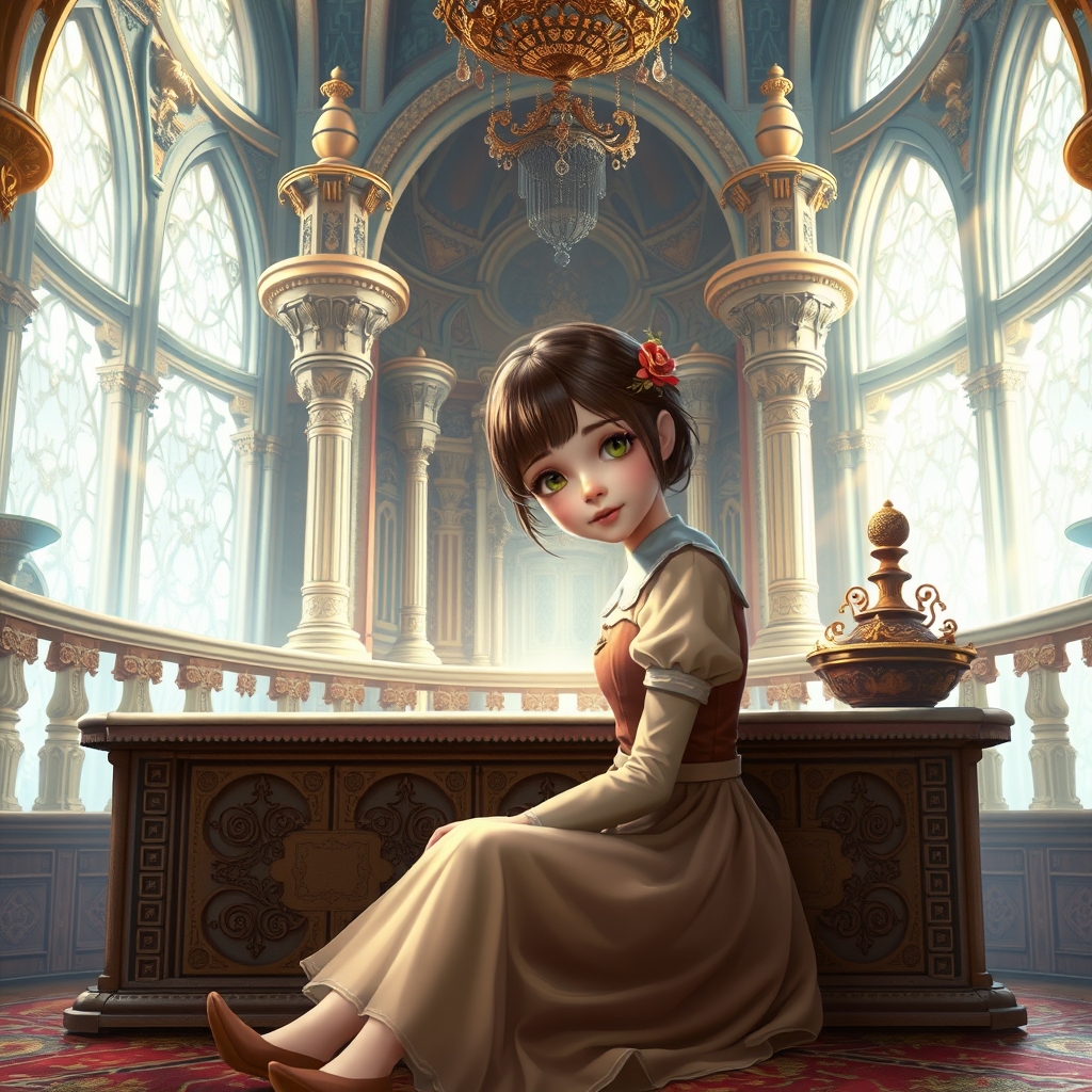 زیباترین دختر دنیا درحالی که در قصری خیلی خیلی زیبا نشسته خیلی خیلی کیوت 0