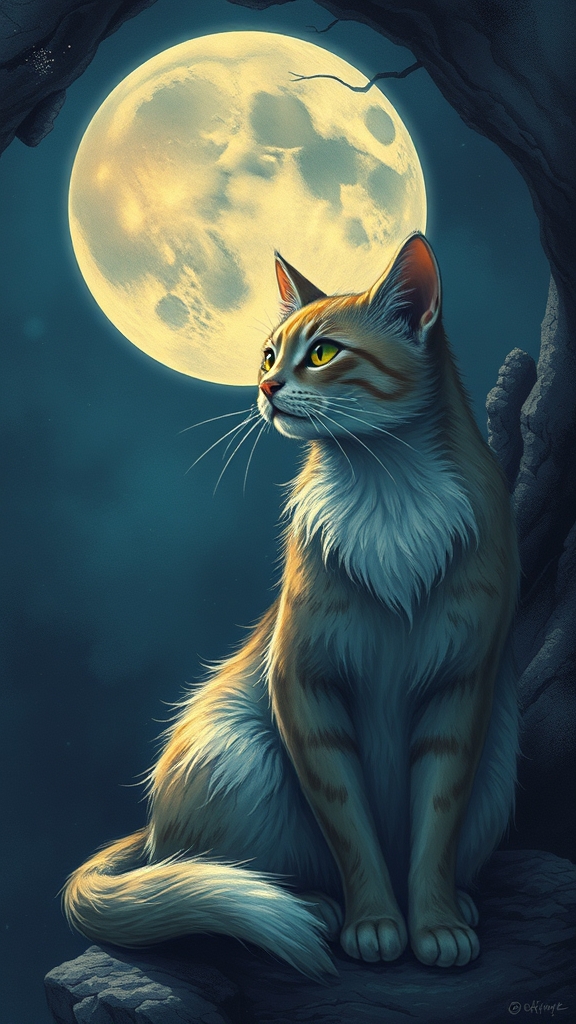 گربه و ماه1