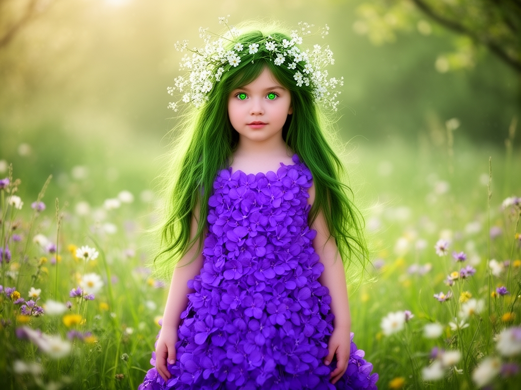 سبزه بلور دختری ۷ ساله مادر طبیعت اون دختری با لباسی از گل بنفشه داشت با مو های سبز که باگل های سفید ترین شده و چشمایی سبز و زیبا همچون بلور5