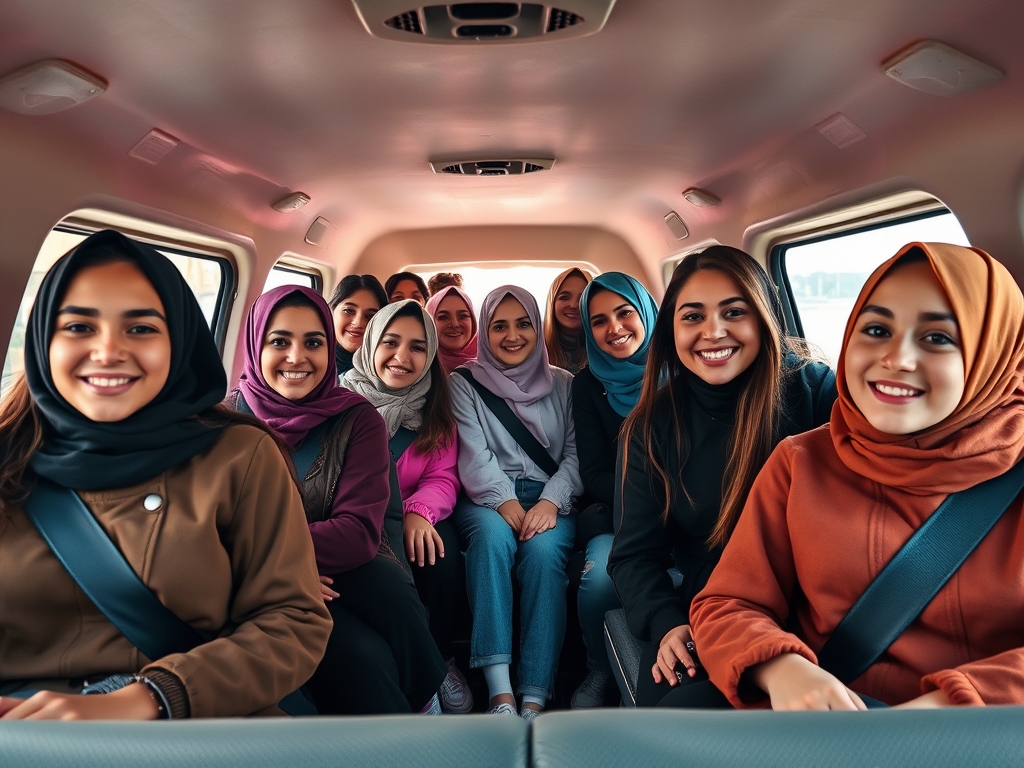 بچه ها درحال رفتن به اوردو اصفهان خوشحال و خندان همه بچه ها دختر هستند و سنشان،۱۳،۱۴،۱۵ است و حدود ۲۵ نفر هستند و در سرویس هستند و درحال رفتن به اصفهان هستند 2