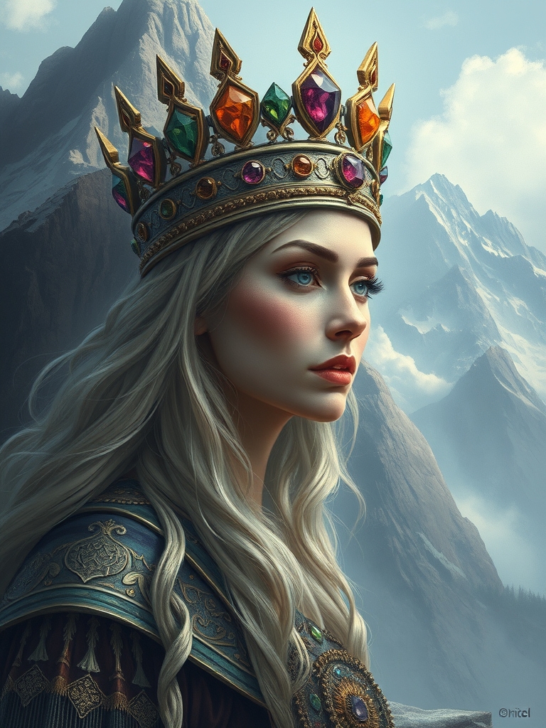 ملکه ی کوهستان ها با تاجی از سنگهای قیمتی 1
