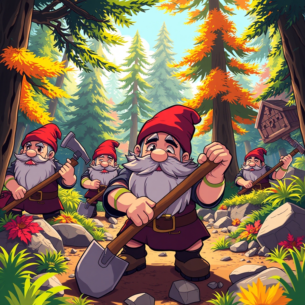 کوتوله ها در جنگل دارند کار می کنند6