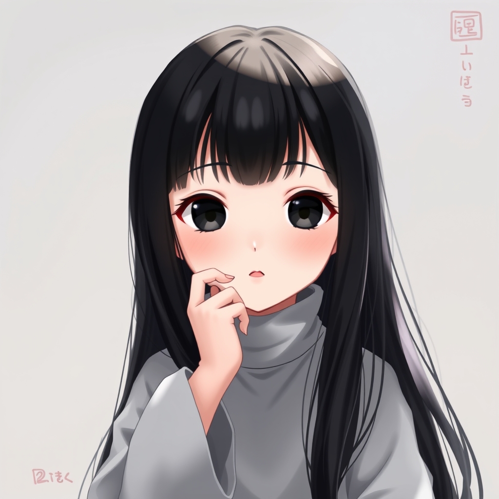 یک دختر زیبا که چشمایش مشکی است و موهایش بلند و مشکی است و صورتش سفید است و یک دستبند زیبا در دست دارد3