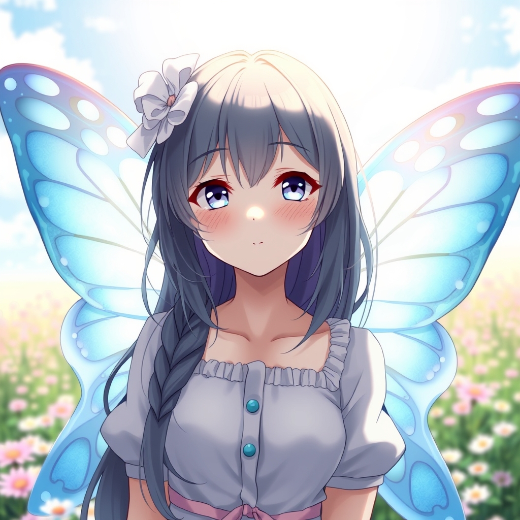 دختر پروانه ای آبی آسمانی
8