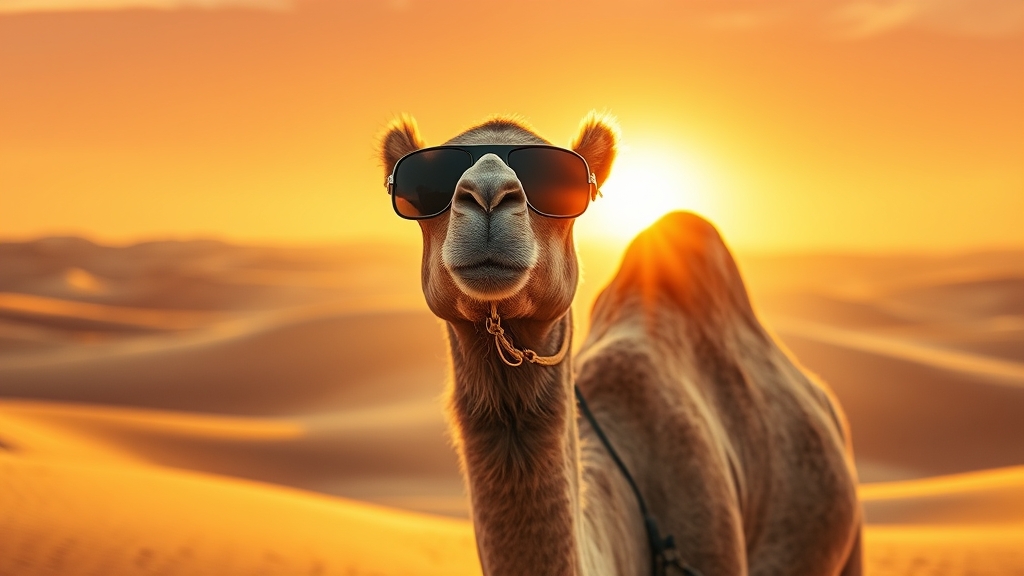 شتر با عینک افتابی3