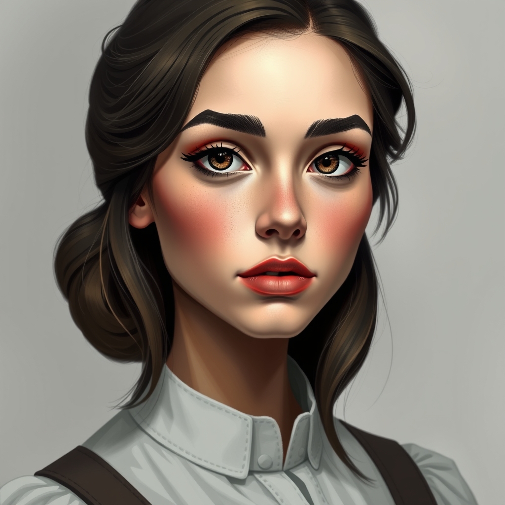 با موهای سبک المانیا و صورت الماسی با رنگ نسبتا تیره چشم های میشی و پلک های هلالی شکل و بینی نسبتا عقابی 21