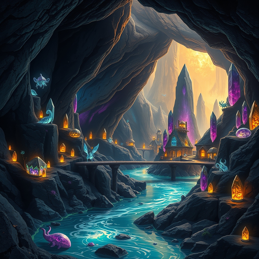 یک روستا درون یک غار بسیار تاریک ه یک رودخانه از وسط آن عبور می‌کند و یک پل چوبی این طرف و آن طرف روستا را به هم وصل می‌کند  در این روستا پر است از کریستال‌های بنفش و زرد درخشان و پر است از حیوان‌های عجیب و غریب ب رودخانه نیز می‌درخشد13