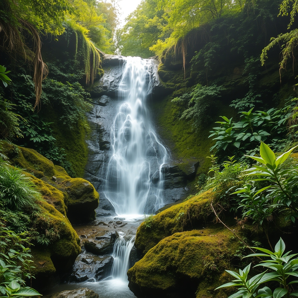 آبشاری در دل طبیعت سبز4