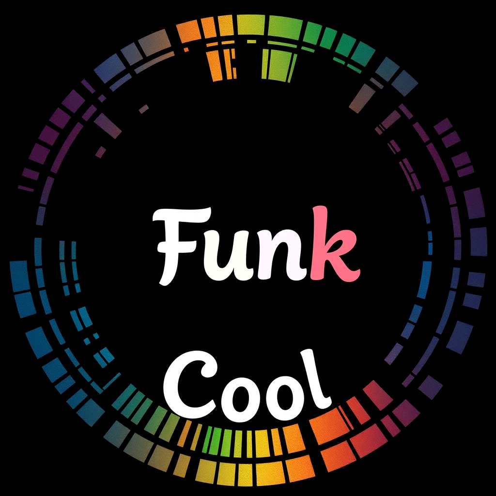 پس زمینه ی عکس سیاه باشه بعد یک دایره ی رنگارنگ وسط عکس باشه که توی دایره بالاش نوشته باشه "فانک" وسط دایره شبیه ویس باشه و پایینه دایره نوشته باشه "خفن" . ( نوشته ی فانک و خفن یه فونت خاصی داشته باشه )  0