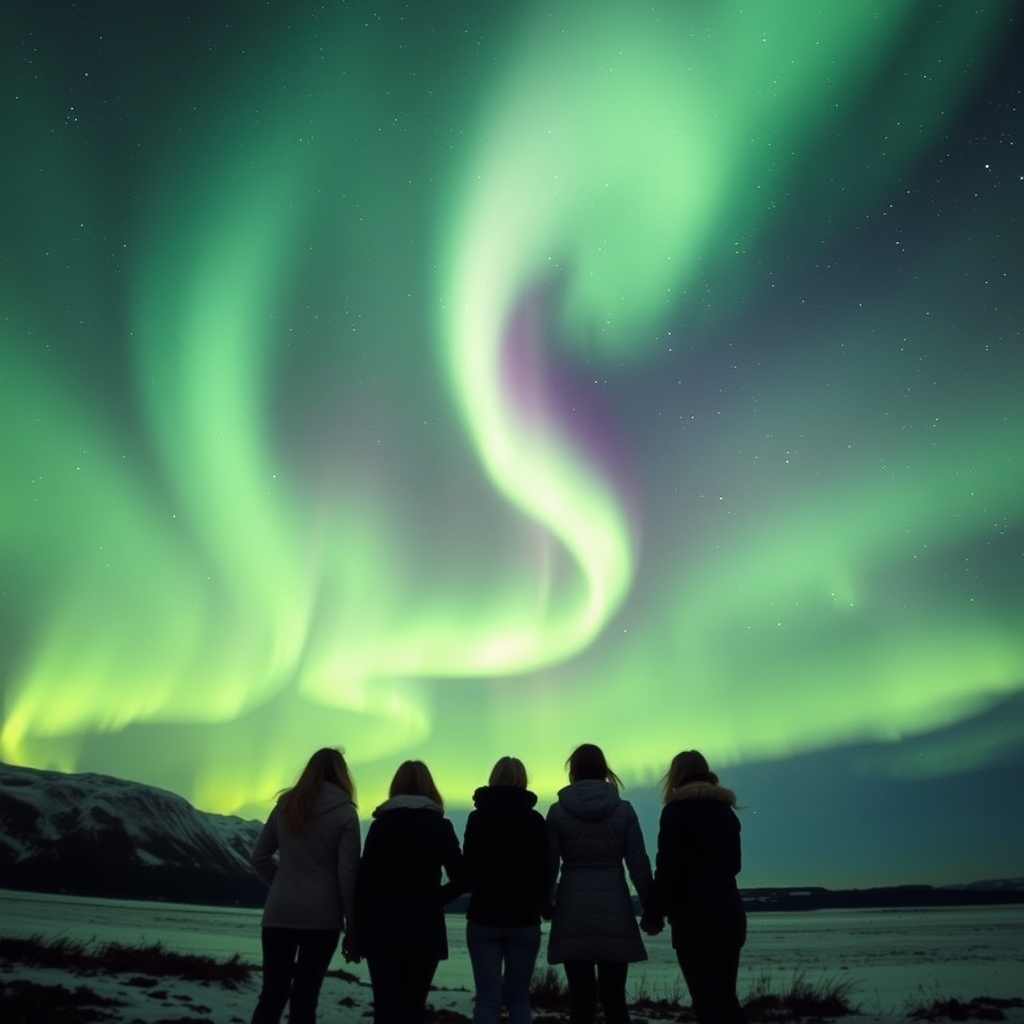 عکس زیبا از شقف قطبی که دختران دست هایشان را گرفته اند 11