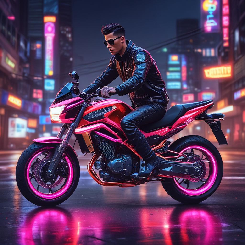 کریستین رونالدو با موتور 
هندا125

21