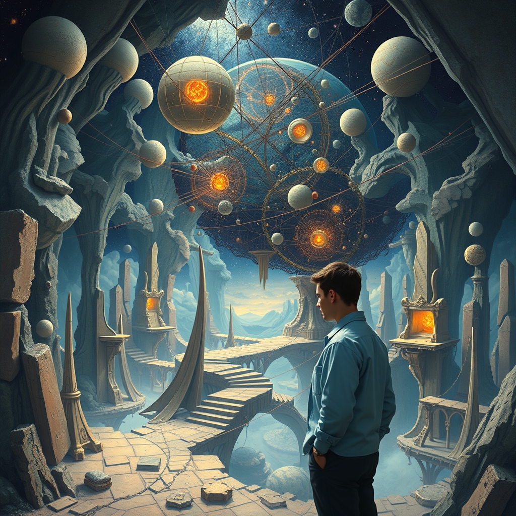 چیزی که در ذهن یک درونگرایی ریاضی دان میگذرد درحالی که او فردیست که خیلی احساسیست ولی منتقی تصمیم میگیرد
داخل تصویر هیچ آدم یا منظره ی ساده ای نباشد یه فضای خلاقانه و فضای و در هم ولی با نظم خاص19