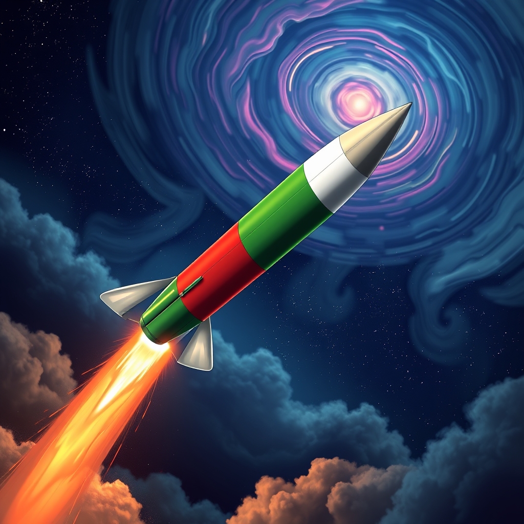 موشک خیبر شکن با طرح پرچم ایران0