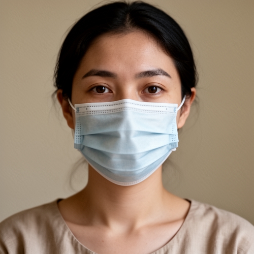 روی چهره م ماسک باشد
4