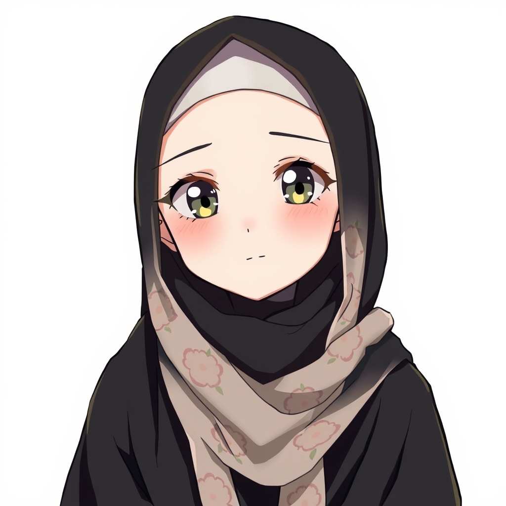 دختری با حجاب چادری و با پوشش کامل با روسری گل گلی ریز سیاه 17
