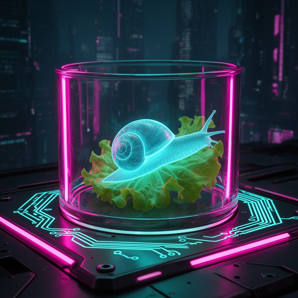 یه حلزون بدون لاک با یه تیکه کاهو توی شیشه تراریوم هستش1