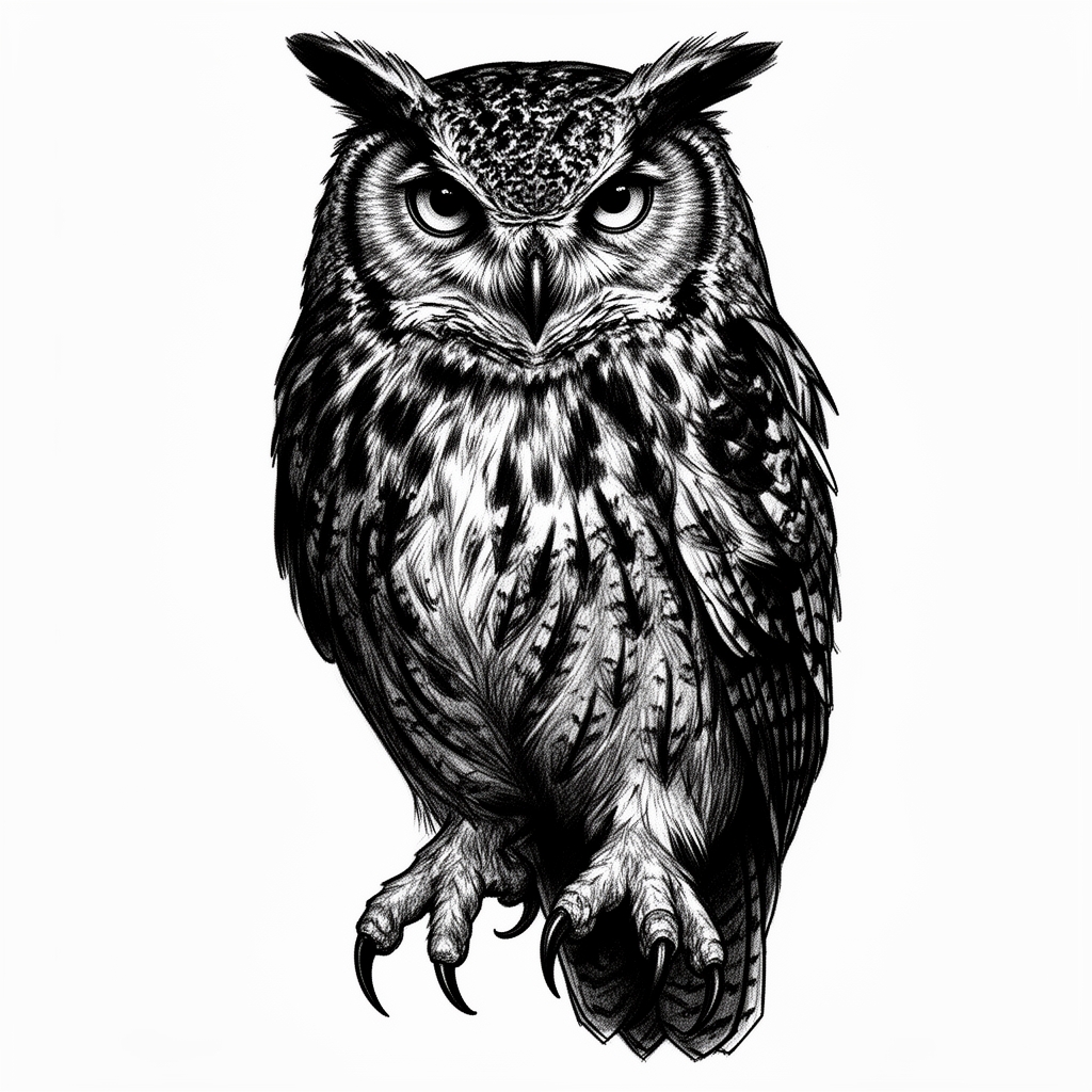 نقاشی سیاه قلم با مداد سیاه کل صفحه طرح جغد4