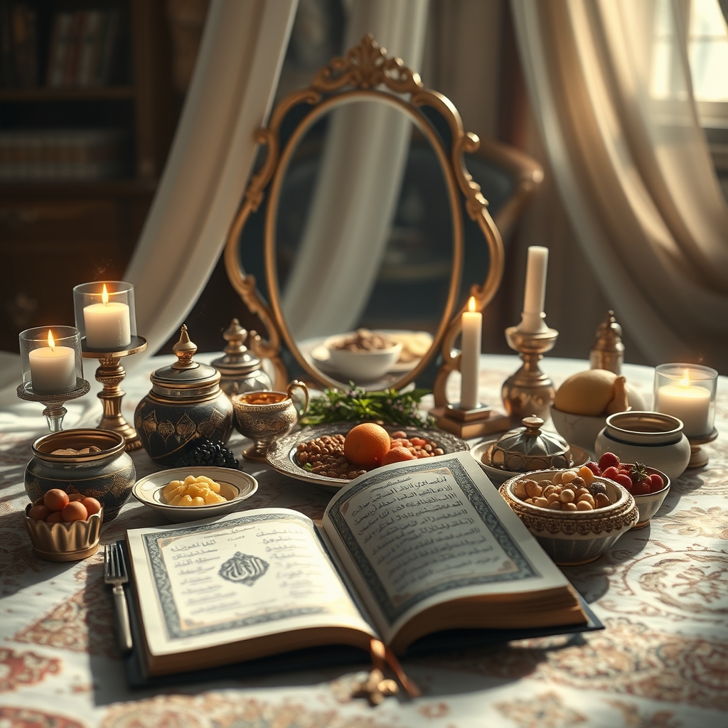 عکس سفره هفت سین که در اون قران و اینه هم گذاشته شده2