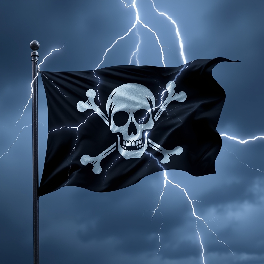 عکس پرچم دزدان دریایی ساعقه ای 

5