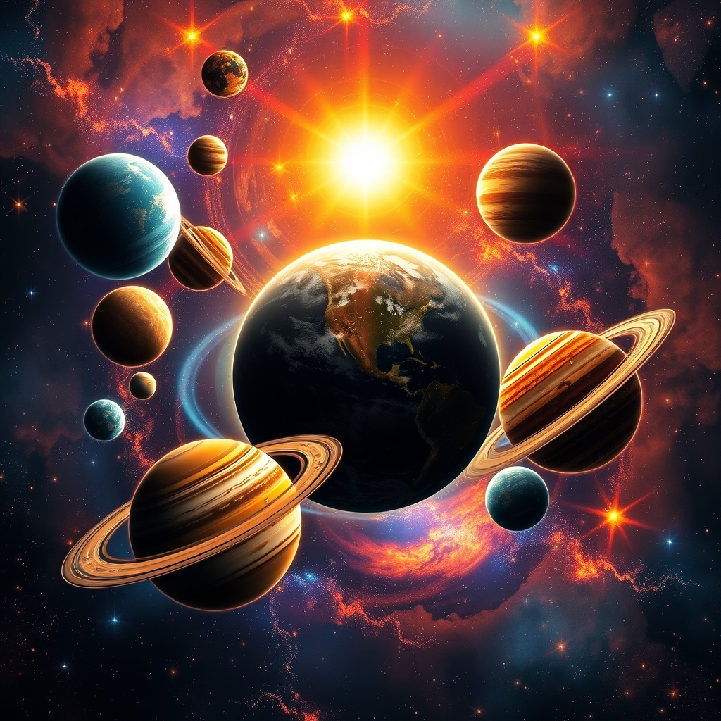 منظومه شمسی بسیار زیبا🌍🌝🪐⭐️🌟🌞5