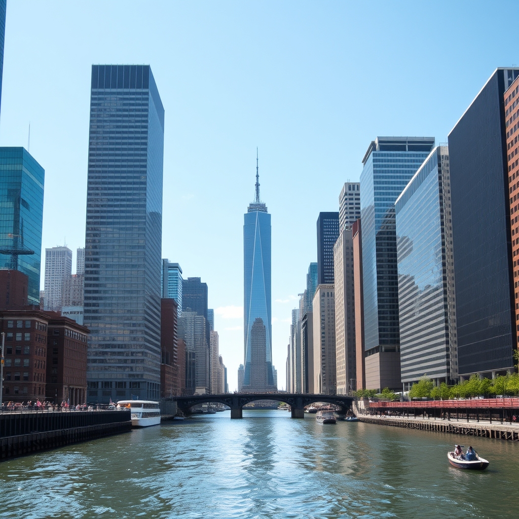 عکس شهر نیویورک آمریکا در کنار آب باکیفیت 14